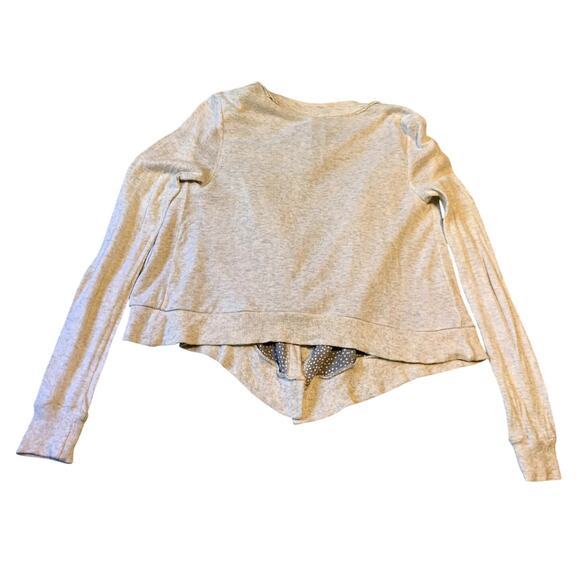 Free People Cardigan Women S/P Cream Gray Open Front Lined Wool Blend Boho Vneck - Picture 7 of 9
